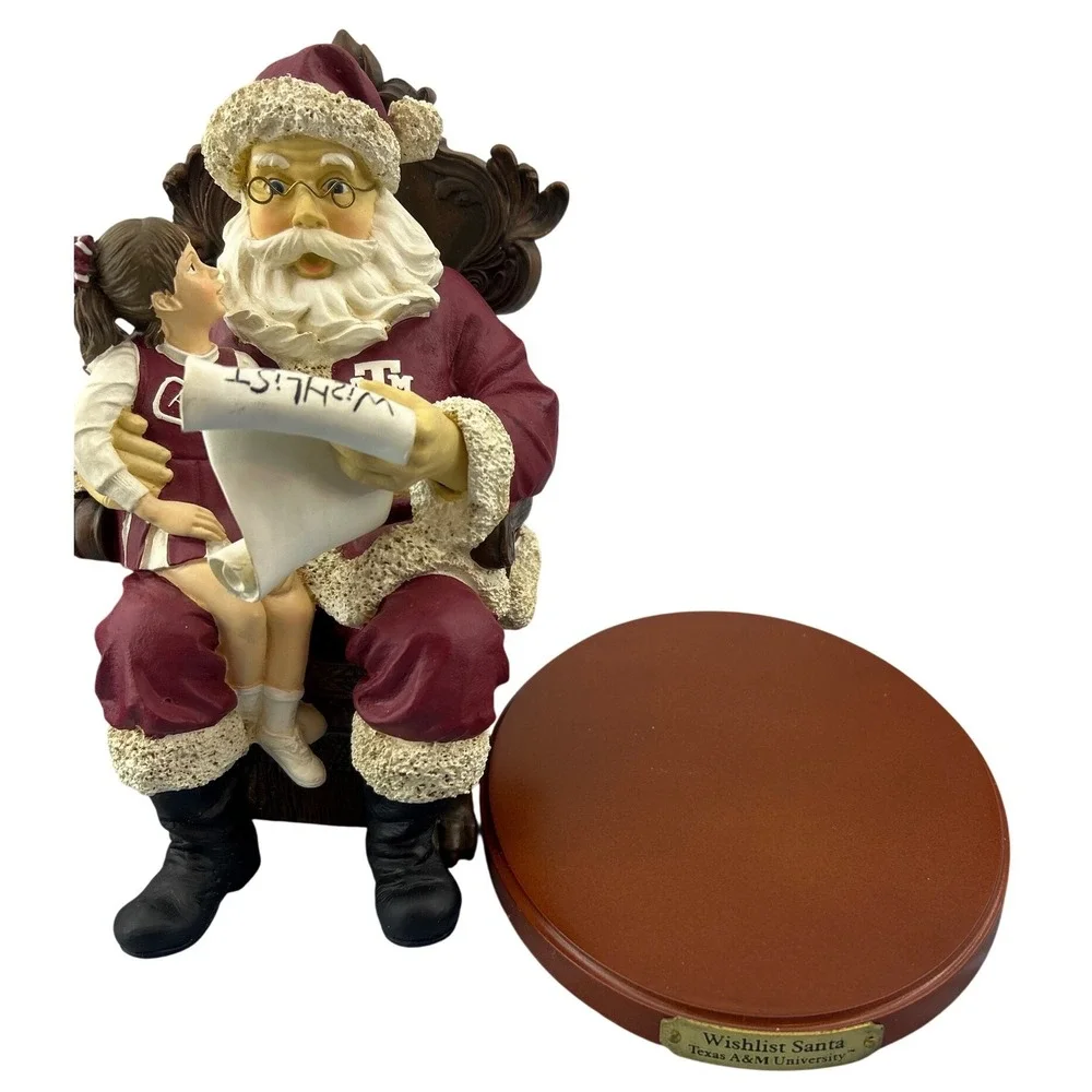 Texas A&M Wishlist Santa Figurine Collegiate Collectables Limited Series 2000‎